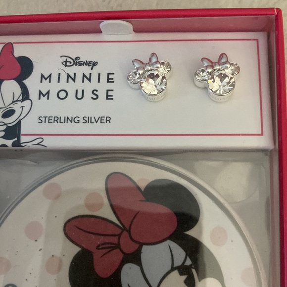 Minnie Mouse Sterling Silver earrings with trinket dish - Picture 2 of 4